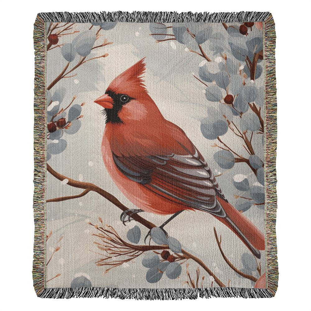 Christmas Cardinal Heirloom Woven Blanket