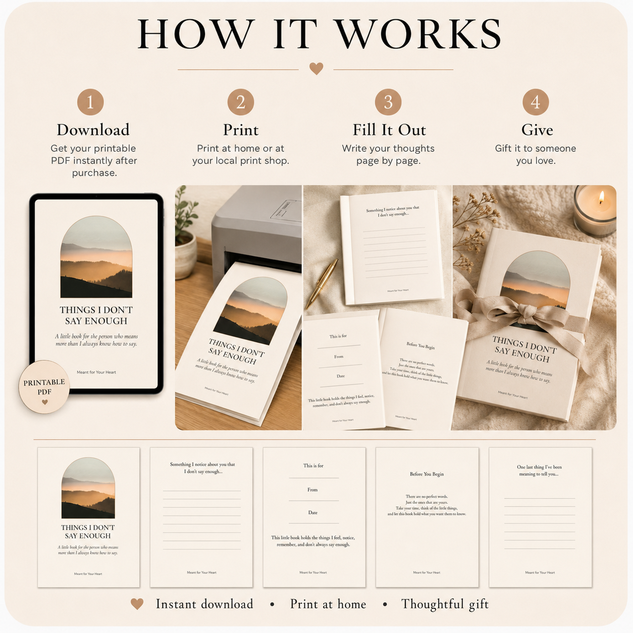 Things I Don’t Say Enough — Printable Love Keepsake
