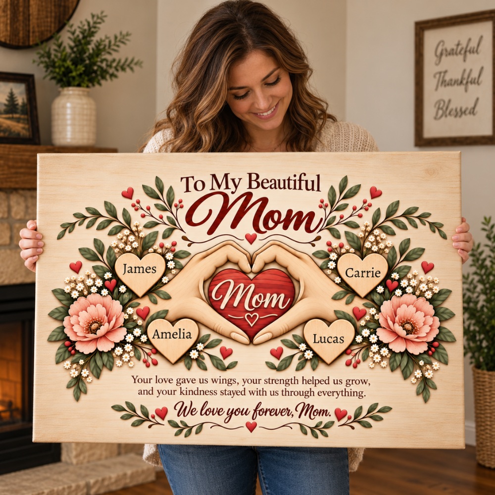 To My Beautiful Mom Canvas – Personalized Gift From Children