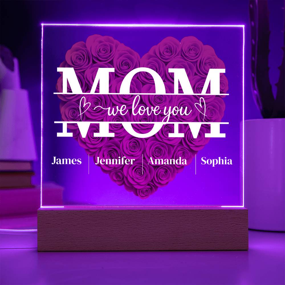 MOM Personalized Acrylic Square Plaque