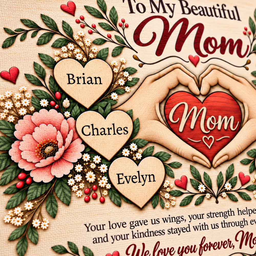 To My Beautiful Mom Canvas – Personalized Gift From Children