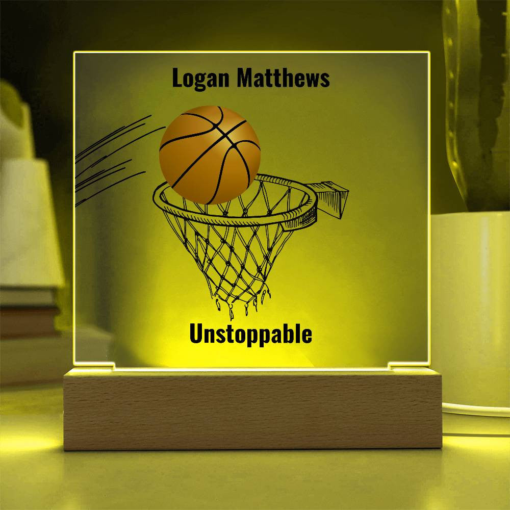 Nothing But Net | Personalized Basketball Acrylic Plaque