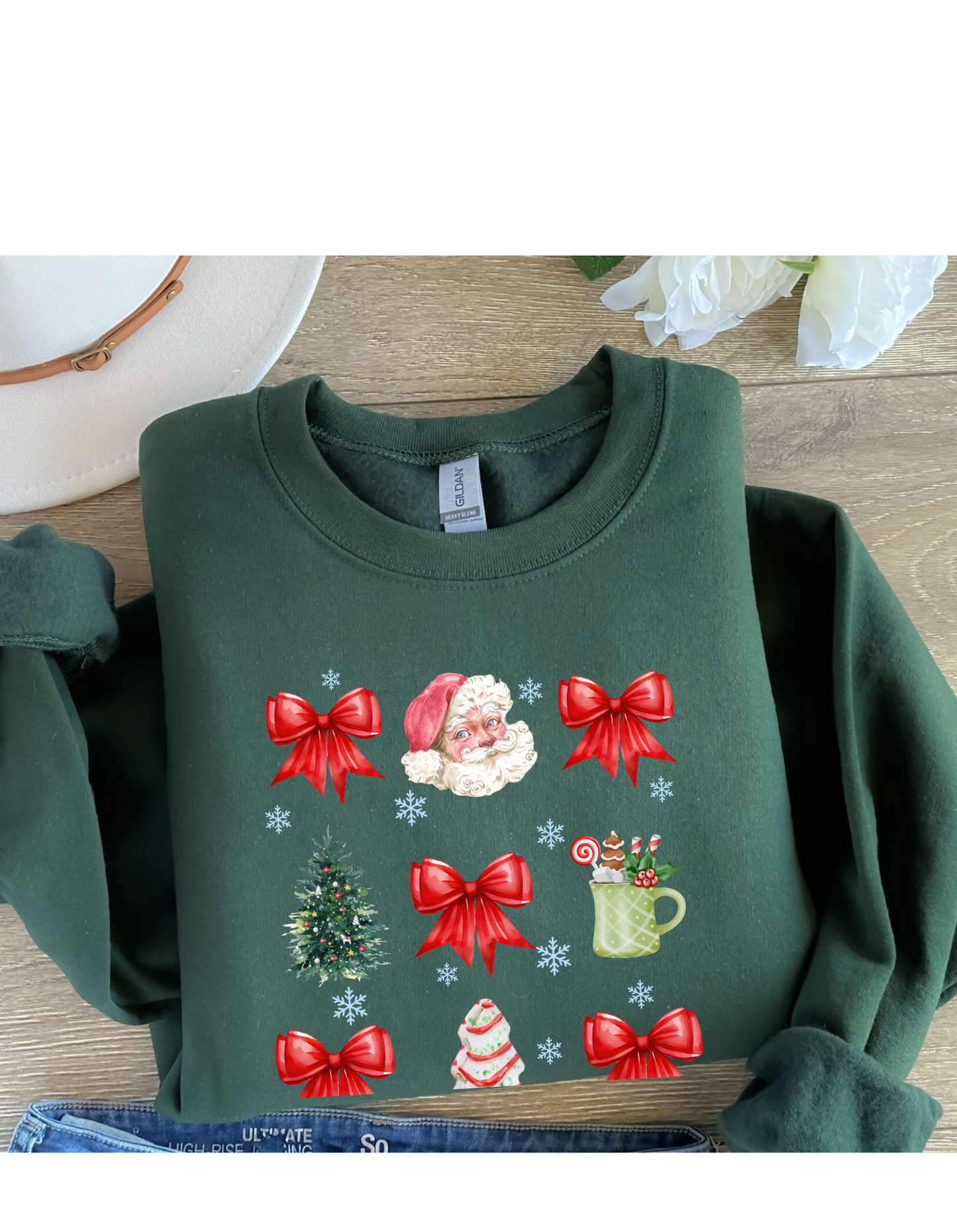 Christmas Coquette Bow T-Shirt | Sweatshirt