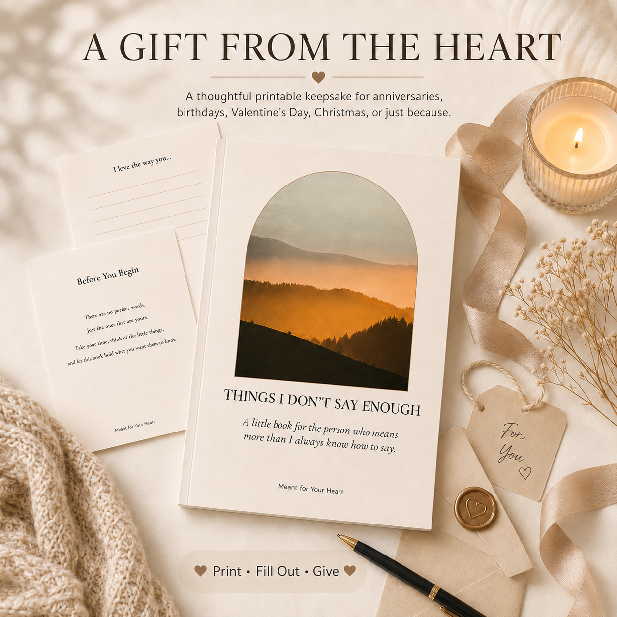 Things I Don’t Say Enough — Printable Love Keepsake