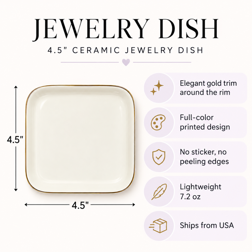 Personalized Birth Flower Jewelry Dish – A Gift Made Just for Her