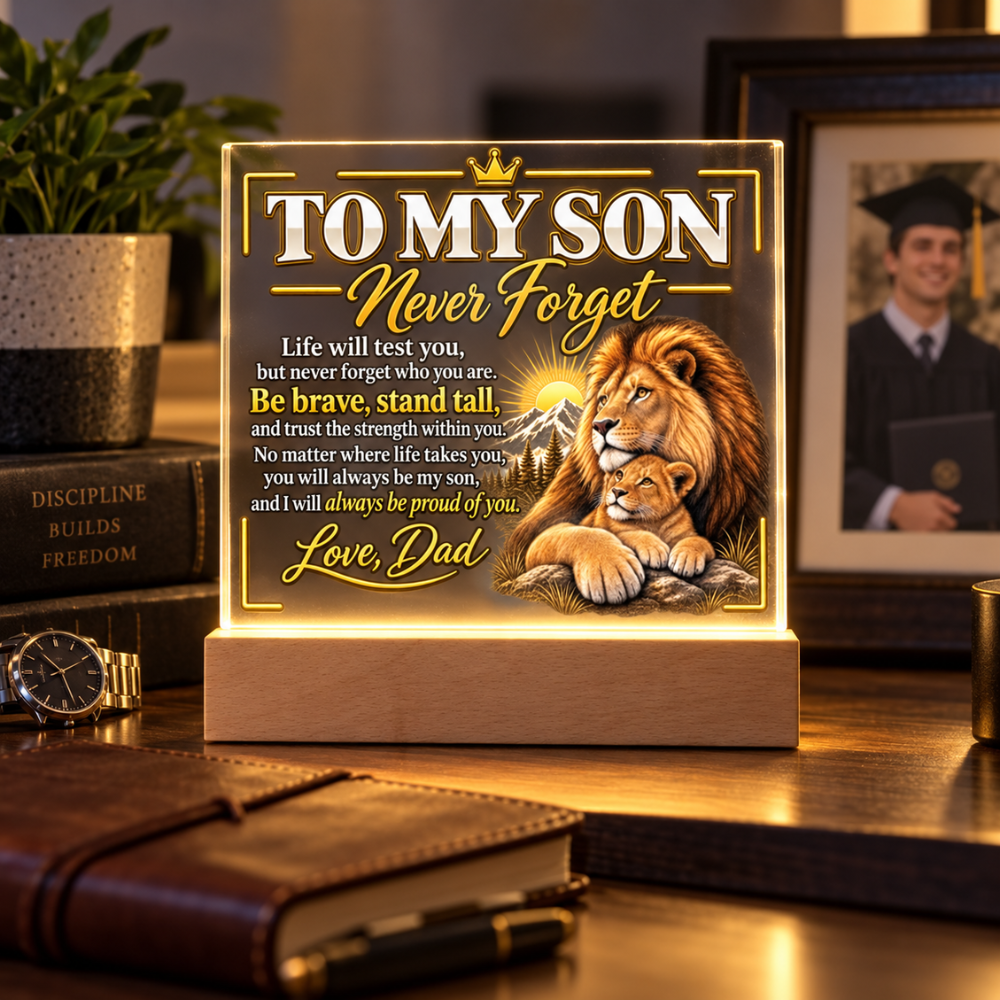 To My Son “Never Forget” LED Acrylic Plaque from Dad