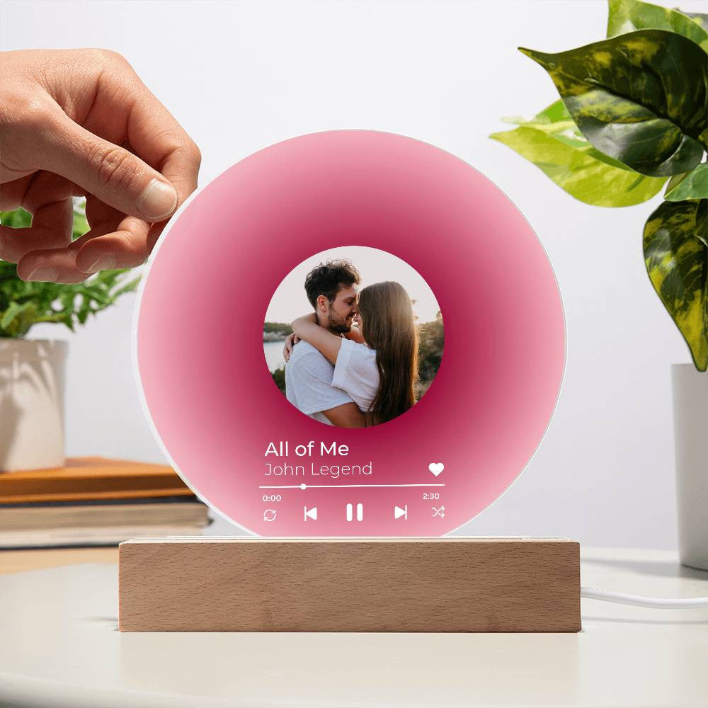 Personalized Vinyl Record with Photo - Acrylic Song Plaque