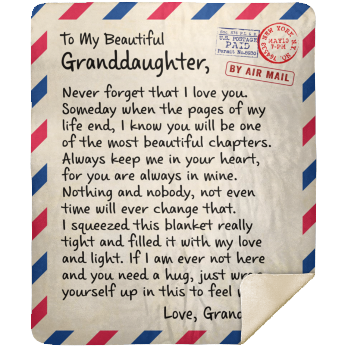 To My Beautiful Granddaughter Blanket- Always Keep Me in Your Heart