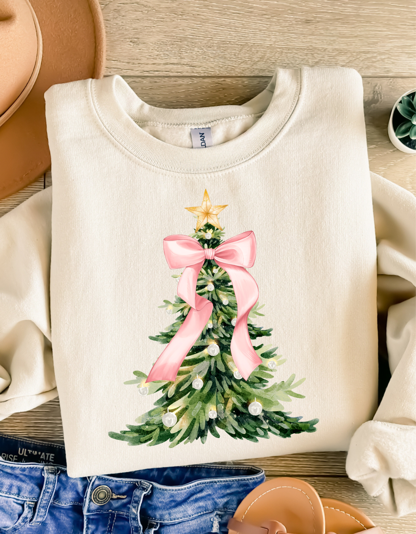 Pink Christmas Bow T-Shirt | Sweatshirt