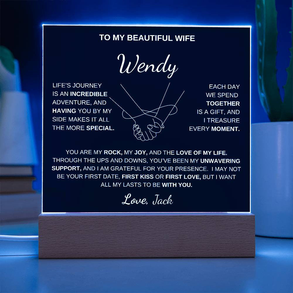 To My Beautiful Wife | My Rock - Acrylic Plaque