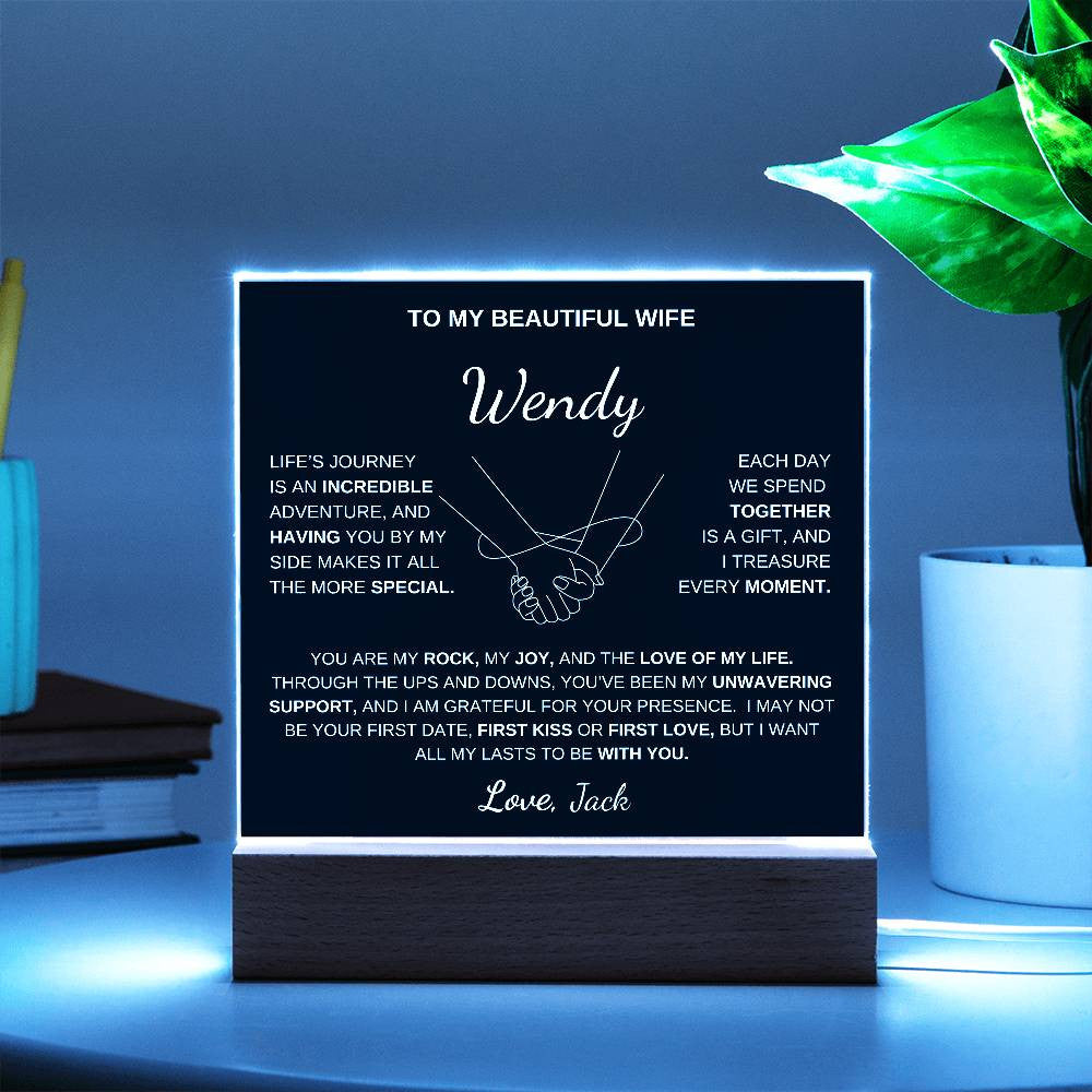To My Beautiful Wife | My Rock - Acrylic Plaque