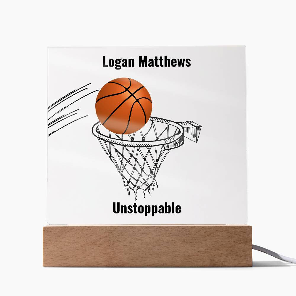 Nothing But Net | Personalized Basketball Acrylic Plaque