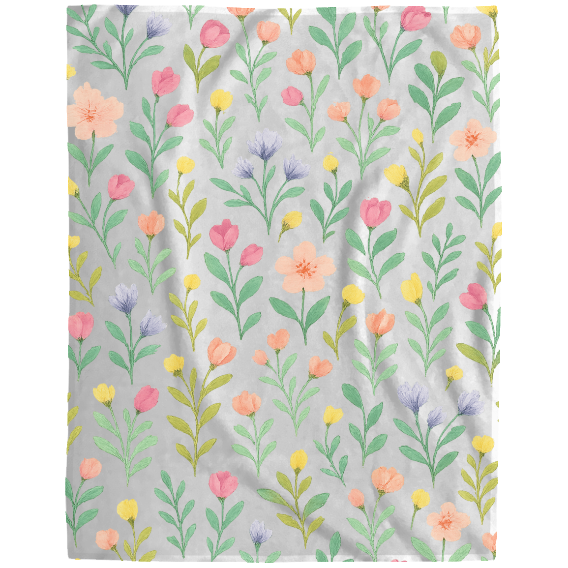 Luxurious Floral Print Fleece Blanket - Ultra Soft & Cozy Throw