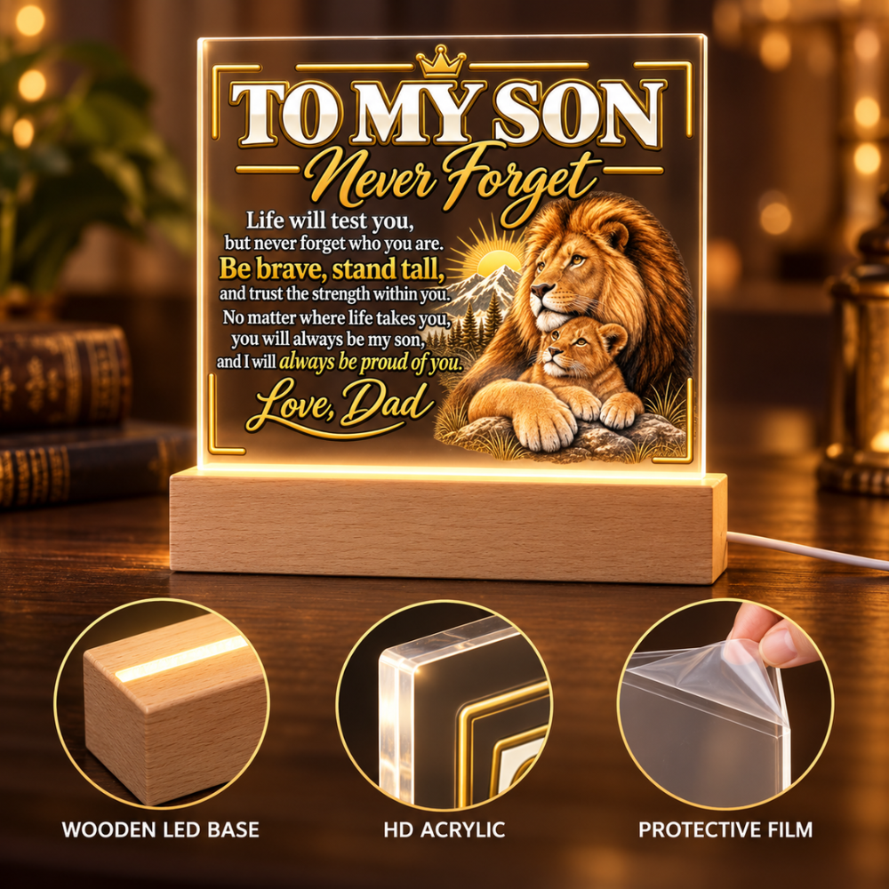 To My Son “Never Forget” LED Acrylic Plaque from Dad