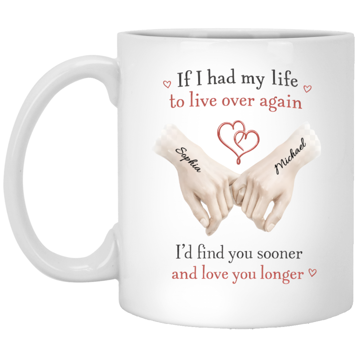 If I Had My Life to Live Over Again – Personalized Love Mug
