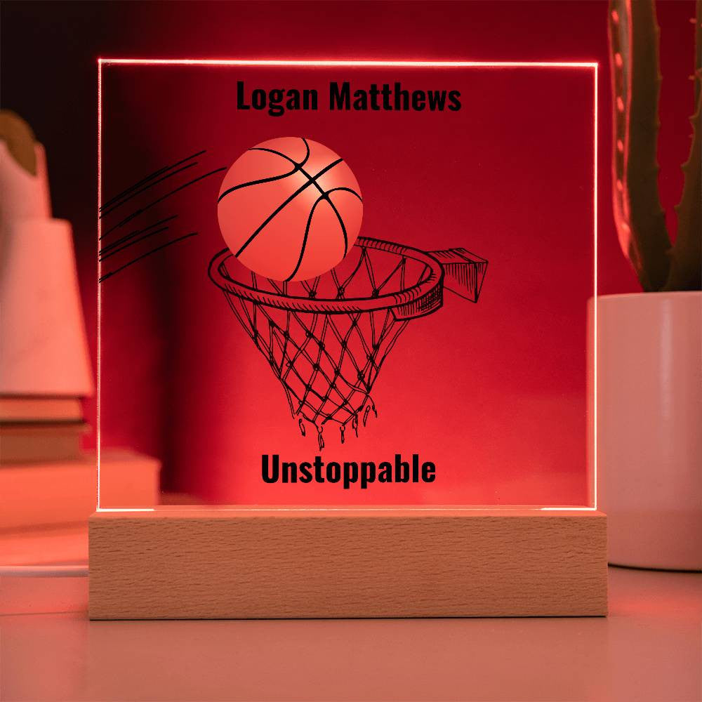 Nothing But Net | Personalized Basketball Acrylic Plaque