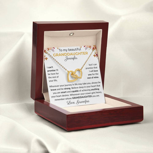 Granddaughter Gift - Beautiful Custom Gift Set F - Interlocking Heart Necklace