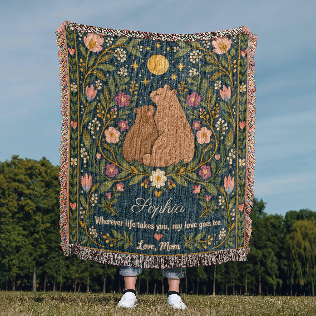 Personalized Daughter Woven Blanket — A Gift of Love from Mom
