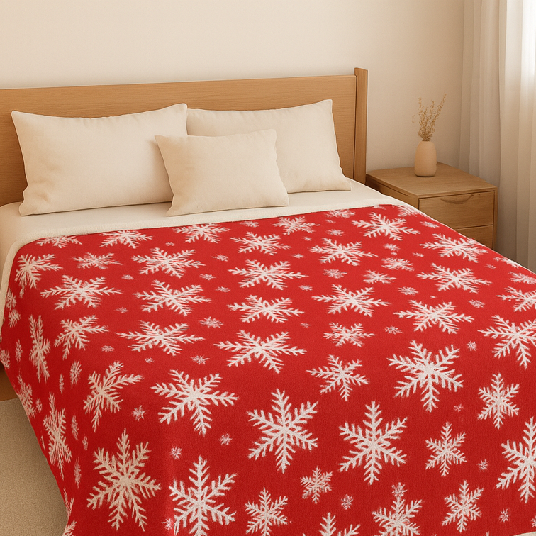 Luxurious Snowflake Throw Blanket - Ultra Soft Cozy Fleece for Home Decor