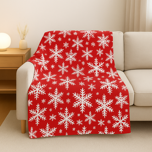 Luxurious Snowflake Throw Blanket - Ultra Soft Cozy Fleece for Home Decor