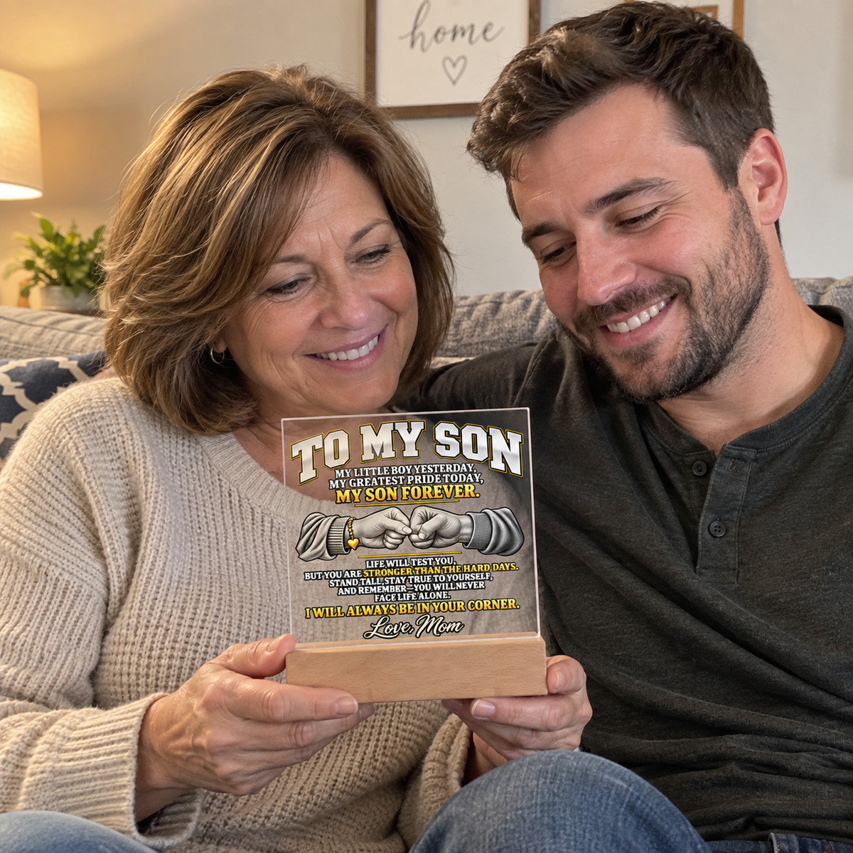 To My Son LED Acrylic Plaque – I’ll Always Be in Your Corner