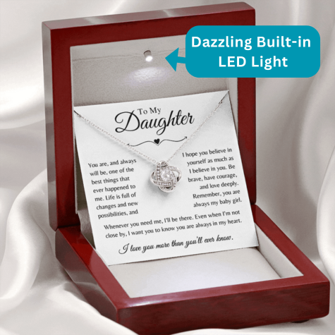 To My Daughter - Whenever You Need Me Love Knot Necklace