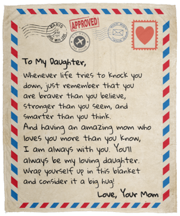 To My Daughter | Love Mom | Letter Blanket