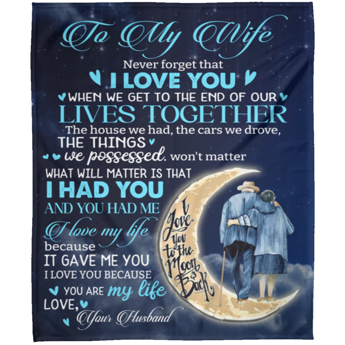 To My Wife Blanket - Never Forget that I Love You