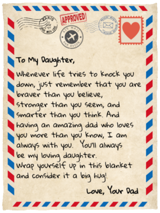 To My Daughter | Love Dad | Letter Blanket