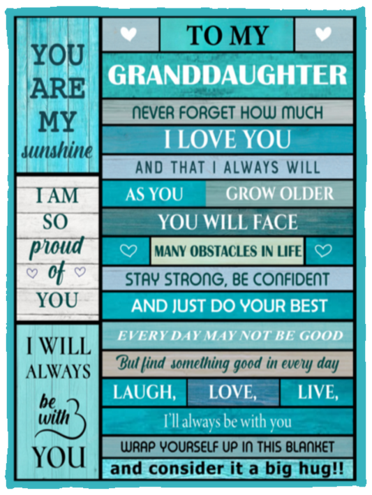 Granddaughter You Are My Sunshine - Blanket