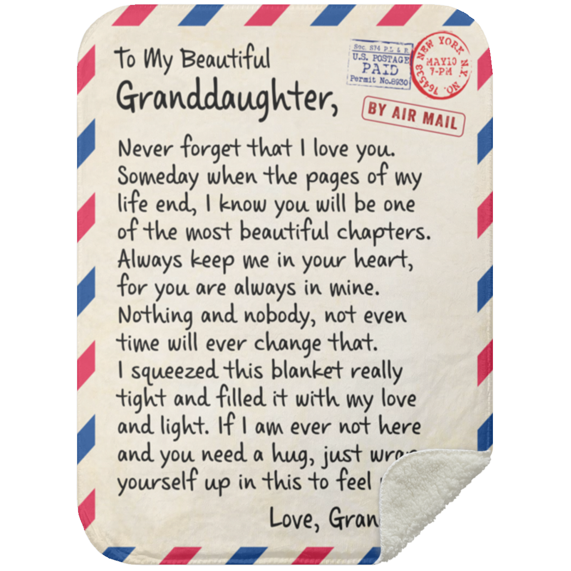 To My Beautiful Granddaughter Blanket- Always Keep Me in Your Heart