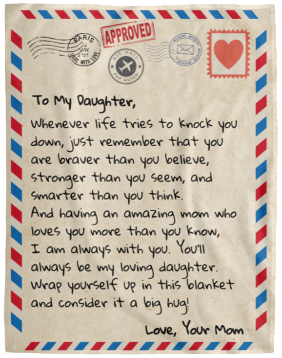 To My Daughter | Love Mom | Letter Blanket