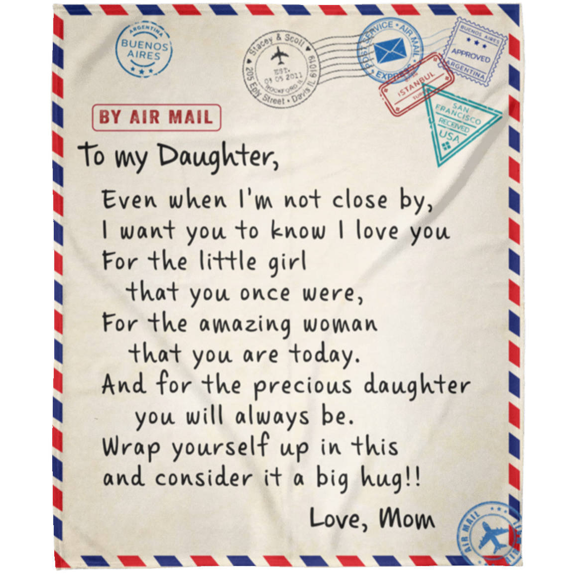 To My Daughter from Mom - Blanket