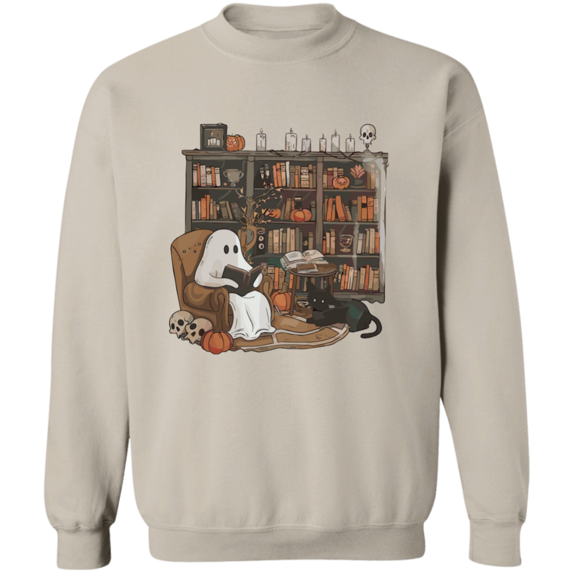 Library Ghost Crewneck Pullover Sweatshirt