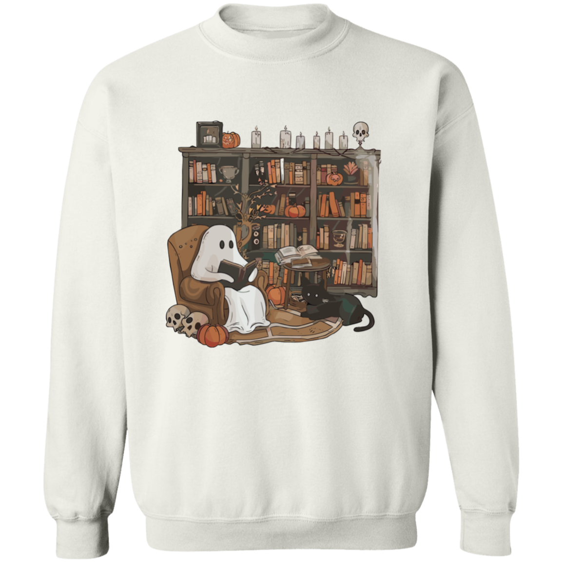 Library Ghost Crewneck Pullover Sweatshirt