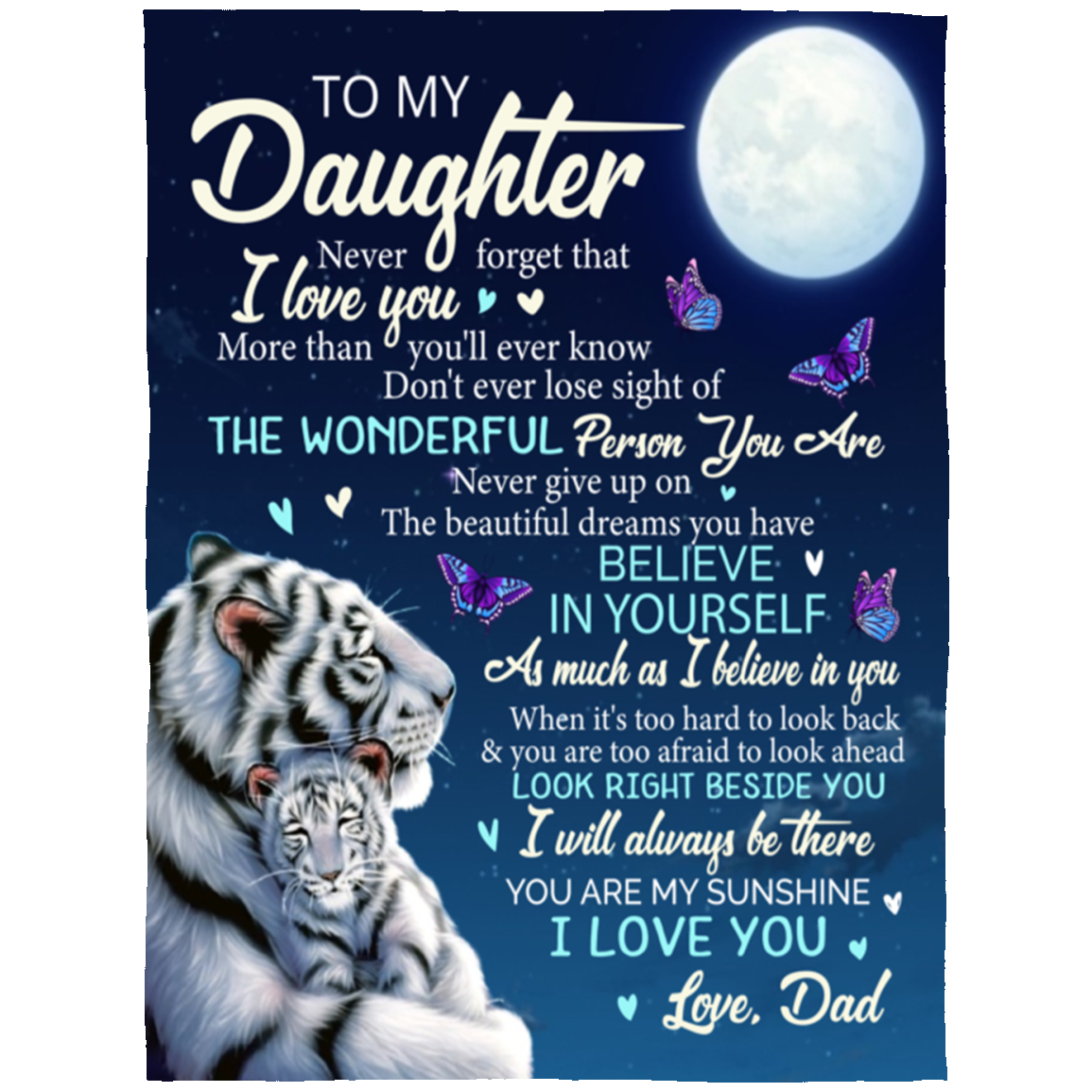 To My Daughter Blanket - I Will Always Be There Love, Dad