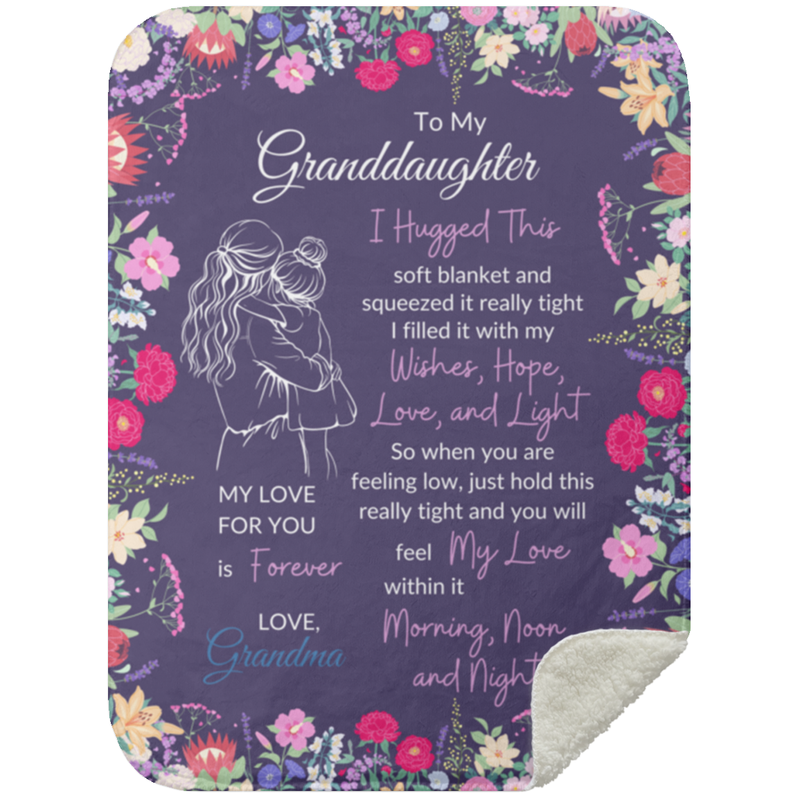 Granddaughter Sweet Words Blanket