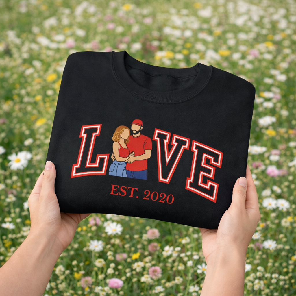 Custom Photo Couples Sweatshirt | Personalized Matching Crewneck for Him & Her