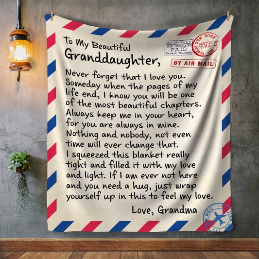 To My Beautiful Granddaughter Blanket- Always Keep Me in Your Heart