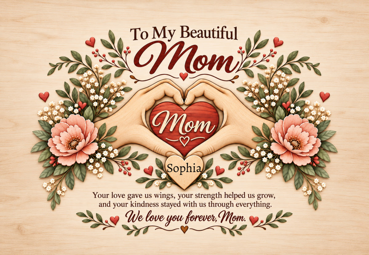 To My Beautiful Mom Canvas – Personalized Gift From Children