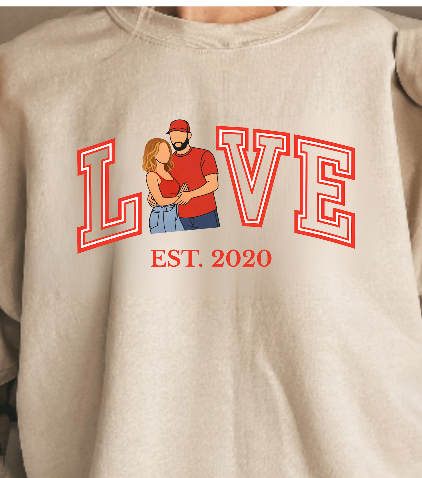 Custom Photo Couples Sweatshirt | Personalized Matching Crewneck for Him & Her