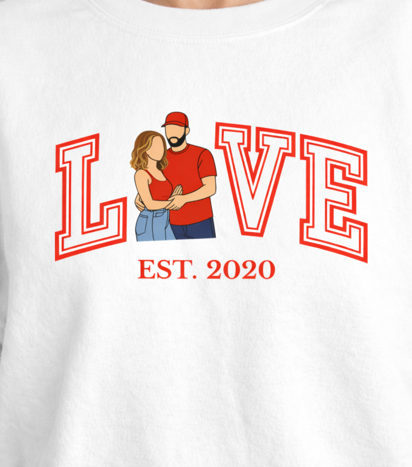 Custom Photo Couples Sweatshirt | Personalized Matching Crewneck for Him & Her