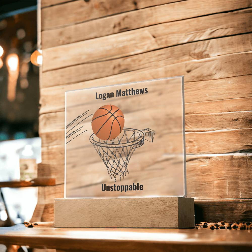 Nothing But Net | Personalized Basketball Acrylic Plaque