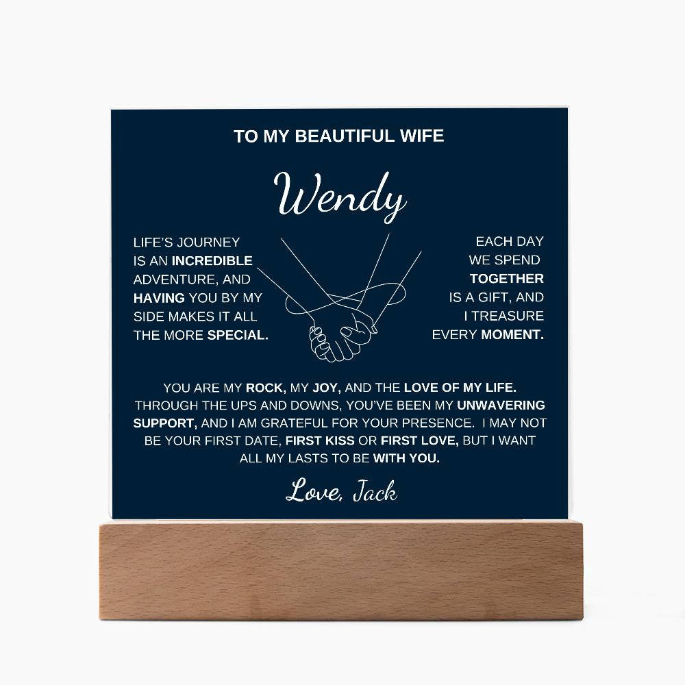 To My Beautiful Wife | My Rock - Acrylic Plaque