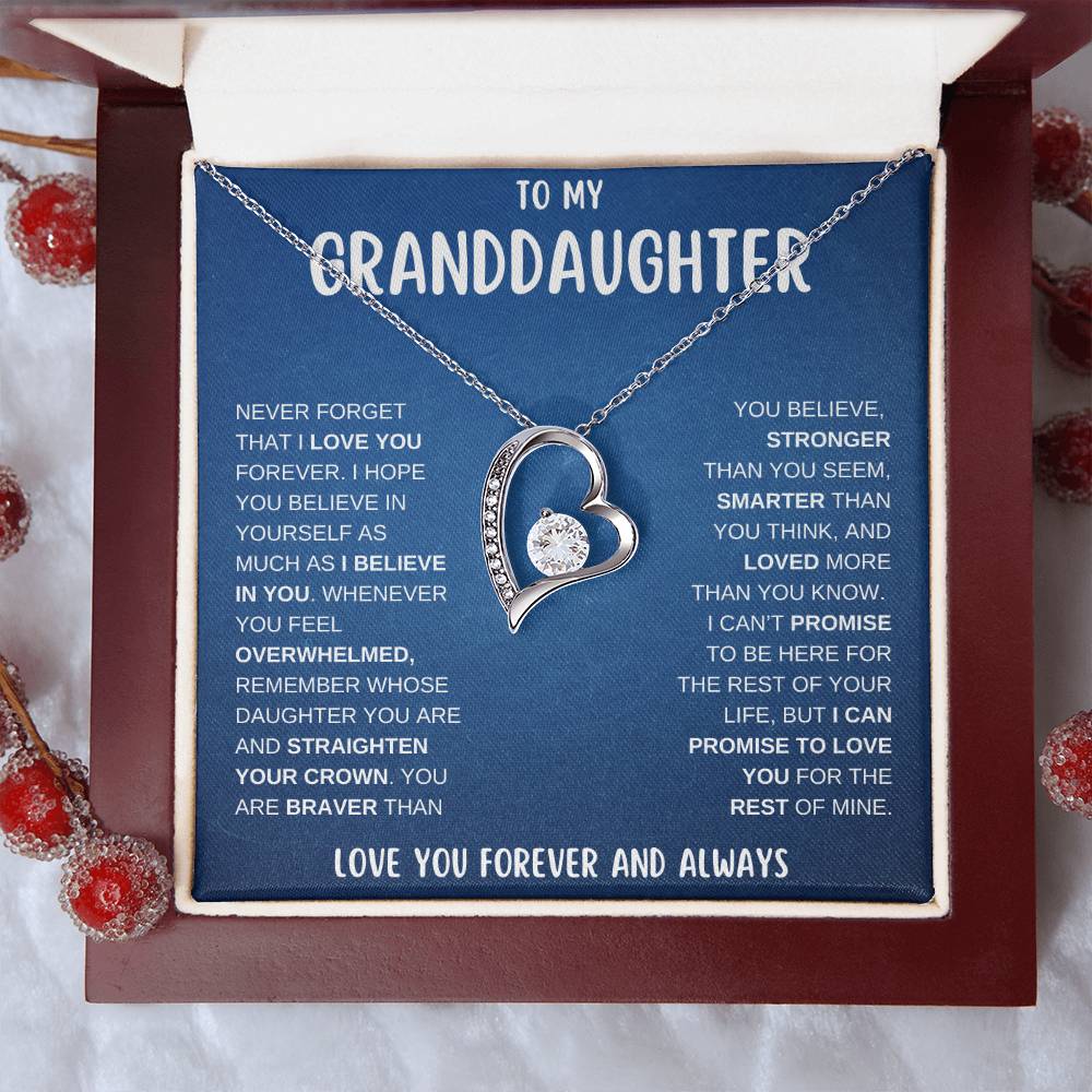 To My Granddaughter - I Love You Forever | Forever Love Necklace