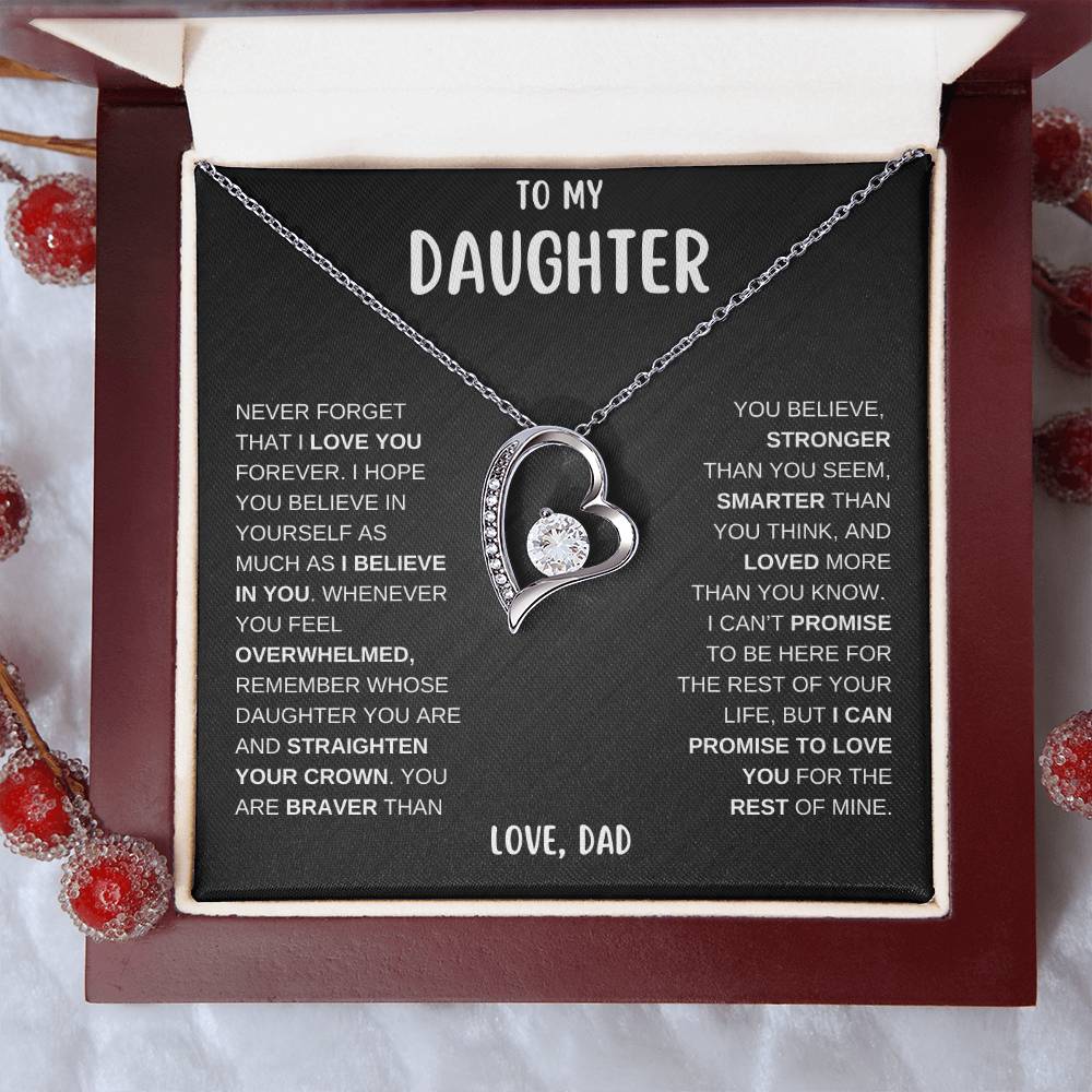 To My Daughter - Never Forget That I Love You - Forever Love Necklace