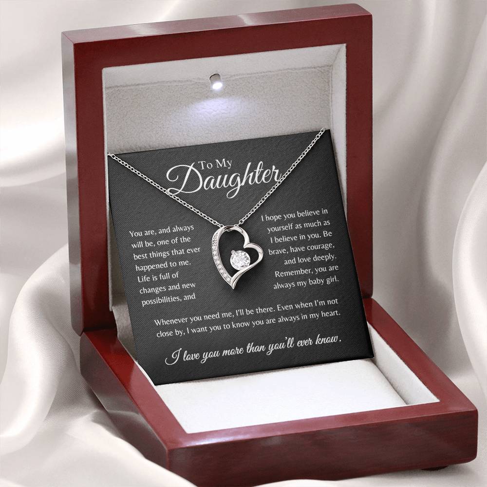 To My Daughter | When You Need Me I'll Be There - Forever Love Necklace