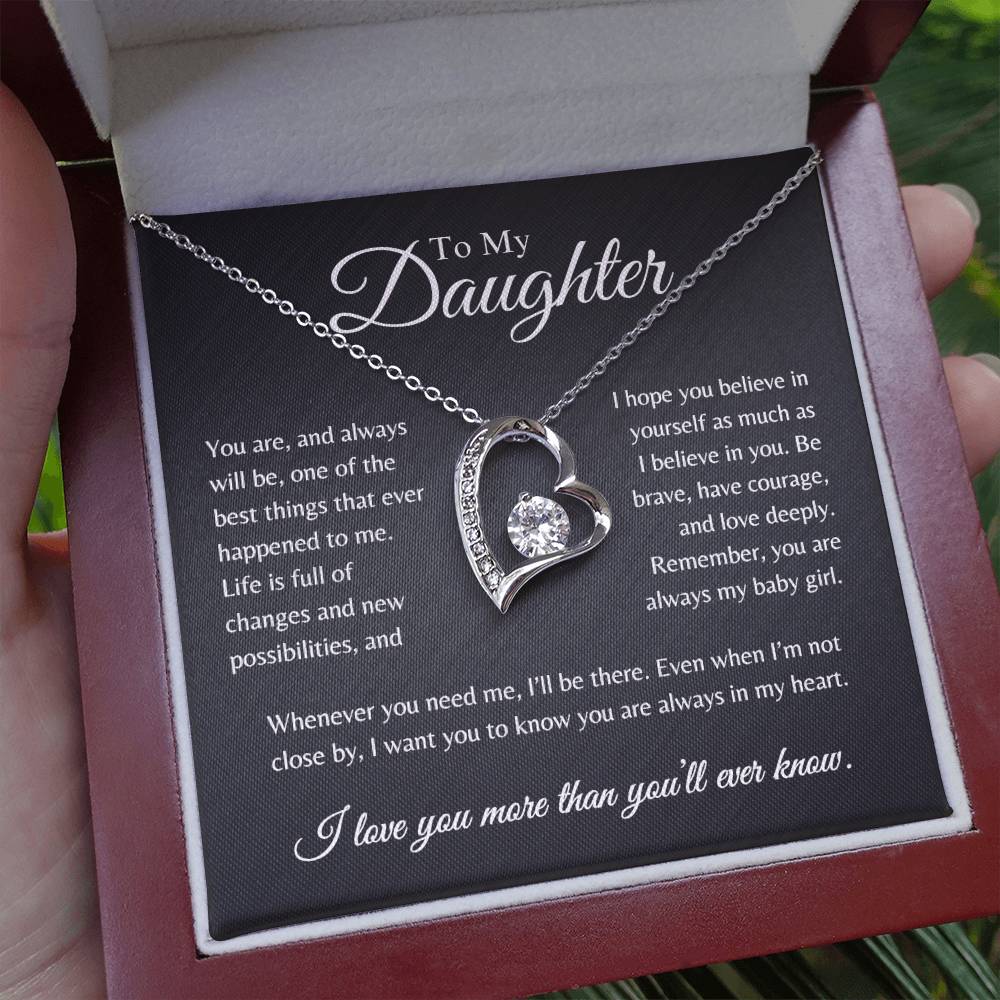 To My Daughter | When You Need Me I'll Be There - Forever Love Necklace