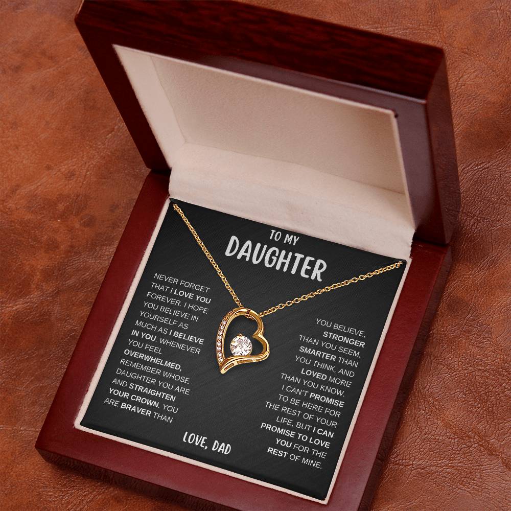 To My Daughter - Never Forget That I Love You - Forever Love Necklace