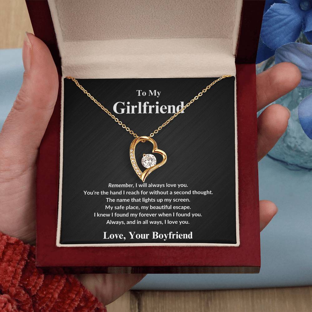 To My Girlfriend, You're the Hand I Reach For - Forever Love Necklace